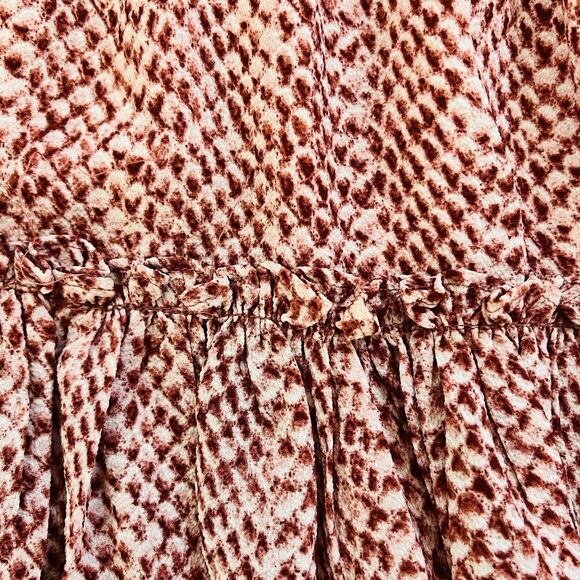 Buddy Love Red Midi Dress XS Ruffle Flowy Cinched Waist Country Concert Festival - Picture 7 of 11